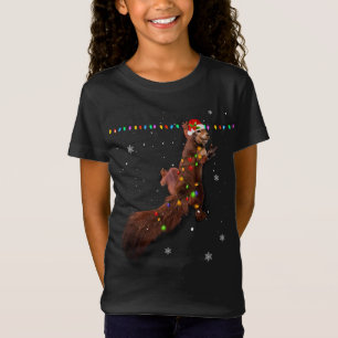 かわいいサンタリスのクリスマスライトおもしろいクリスマスSq Tシャツ
