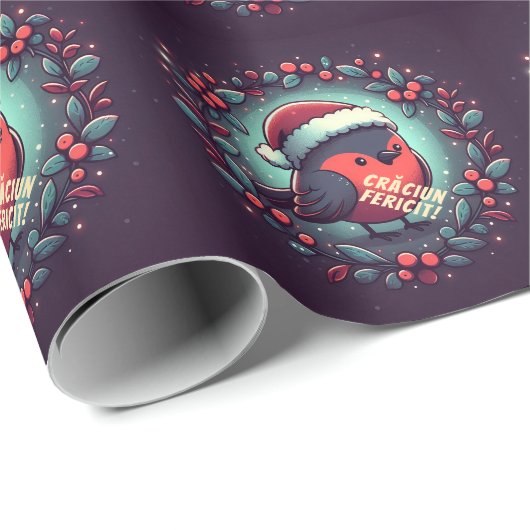 かわいいサンタロビンズルーマニア国旗 ラッピングペーパー (ロールコーナー)