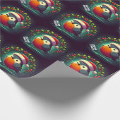 かわいいサンタロビンズルーマニア国旗 ラッピングペーパー (角)