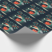 かわいいサンタロビンズルーマニア国旗 ラッピングペーパー (角)