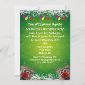 かわいいサンタ及び柔らかいRudolphsのクリスマス・パーティ 招待状 (裏面)