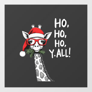 かわいいサンタ帽のキリン メリークリスマス キリン好き ウィンドウサイン