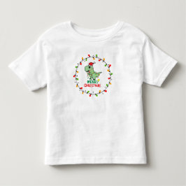 かわいいサンタ恐竜 メリークリスマス トドラーTシャツ