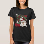 かわいいサンタ明るいホホホメリークリスマスホリデー Tシャツ (正面)
