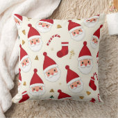 かわいいサンタ柄のクリスマススロー枕 クッション (ブランケット)