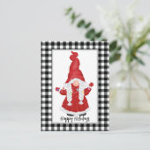 かわいいサンタ格言カスタマイズ可能なホリデーカード ポストカード (スタンド正面)