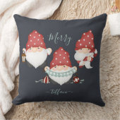 かわいいサンタ格言メリークリスマスカスタムネイビー クッション (ブランケット)