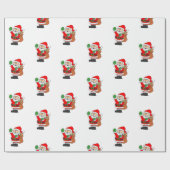 かわいいサンタ漫画のクリスマス ラッピングペーパー (フラット)