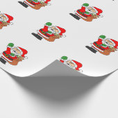 かわいいサンタ漫画のクリスマス ラッピングペーパー (角)