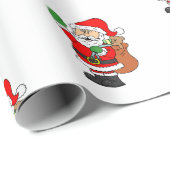 かわいいサンタ漫画のクリスマス ラッピングペーパー (ロールコーナー)