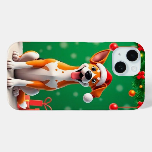 かわいいサンタ犬 Case-Mate iPhoneケース (裏面 (横))