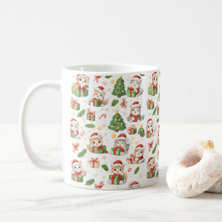 かわいいサンタ猫のクリスマスマグ コーヒーマグカップ