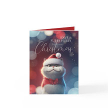 かわいいサンタ猫の毛皮のクリスマス