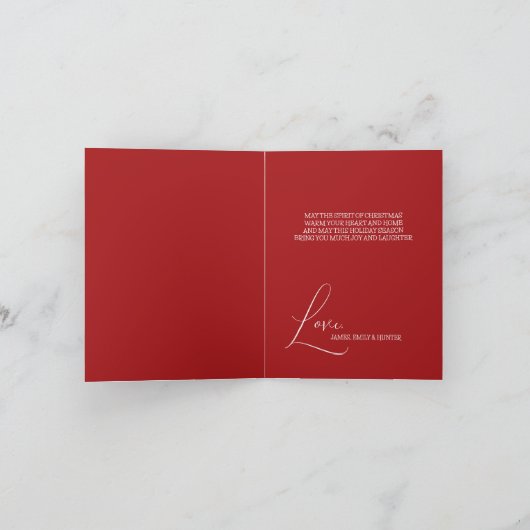 かわいいサンタ猫の毛皮のクリスマス カード (内部)