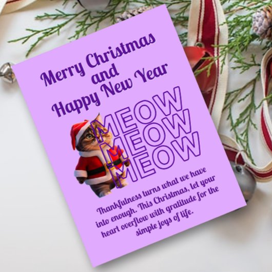 かわいいサンタ猫クリスマスポストカード ポストカード