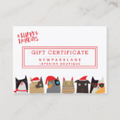 かわいいサンタ猫マンガクリスマス贈答証 名刺 (正面)