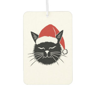 かわいいサンタ猫好きクリスマス メンズ レディース キッズTシャツ カーエアーフレッシュナー