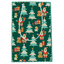 かわいいサンタ緑のクリスマスシーン – 懐かしい雰囲気