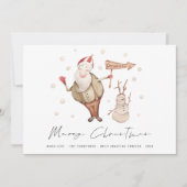 かわいいサンタ雪だるまメリークリスマス シーズンカード (正面)