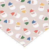 かわいいサンタ顔クリスマスパターン ショートテーブルランナー (コーナー)