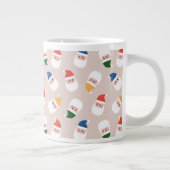 かわいいサンタ顔クリスマスパターン ジャンボコーヒーマグカップ (右)