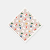 かわいいサンタ顔クリスマスパターン スタンダードカクテルナプキン (角)