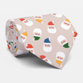 かわいいサンタ顔クリスマスパターン ネクタイ (ロール)