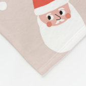 かわいいサンタ顔クリスマスパターン フリースブランケット (角)