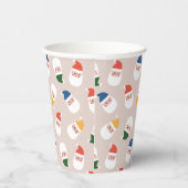 かわいいサンタ顔クリスマスパターン 紙コップ (右)