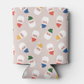 かわいいサンタ顔クリスマスパターン 缶クーラー (裏面)