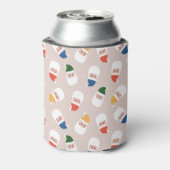 かわいいサンタ顔クリスマスパターン 缶クーラー (缶裏面)