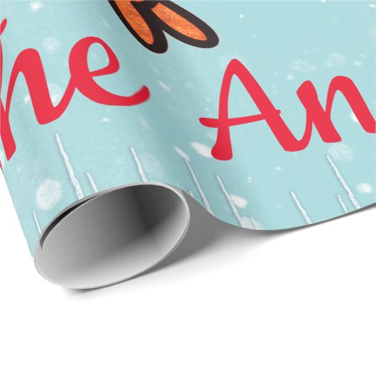 かわいいサンタ、トナカイおよび農場トラクター ラッピングペーパー (ロールコーナー)