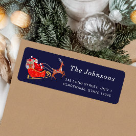 かわいいサンタ&トナカイのクリスマス ラベル