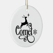 かわいいサンタ・トナカイの名前コメットクリスマス セラミックオーナメント (右)