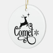 かわいいサンタ・トナカイの名前コメットクリスマス セラミックオーナメント (左)
