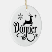 かわいいサンタ・トナカイの名前ドナークリスマス セラミックオーナメント (右)