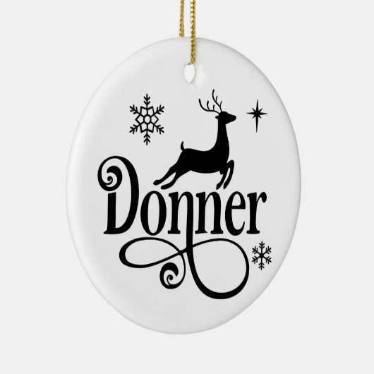 かわいいサンタ・トナカイの名前ドナークリスマス セラミックオーナメント (右)