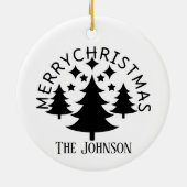 かわいいサンタ・トナカイの名前ドナークリスマス セラミックオーナメント (裏面)