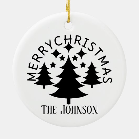 かわいいサンタ・トナカイの名前プランサー・クリスマス セラミックオーナメント (裏面)