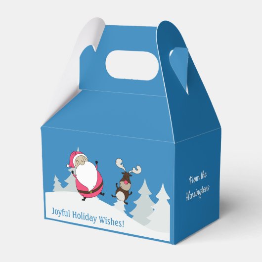かわいいサンタ&トナカイカスタム文字お願いボックス フェイバーボックス (正面サイド)