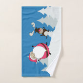 かわいいサンタ&トナカイ名前をカスタムするタオルセット バスタオルセット (ハンドタオル)