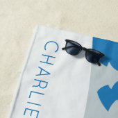 かわいいサンタ&トナカイ名前をカスタムするビーチタオル ビーチタオル (インサイチュ)