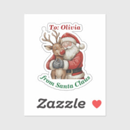 かわいいサンタ&トナディアハグカスタムビニールクリスマス シール