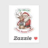 かわいいサンタ&トナディアハグカスタムビニールクリスマス シール (シート)
