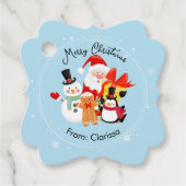 かわいいサンタ&フレンズのクリスマスギフトタグ フェイバータグ (正面)