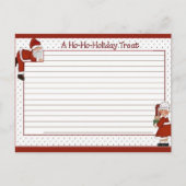 かわいいサンタ/ミセスクロース空白のレシピカード シーズンポストカード (正面)