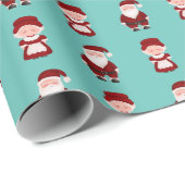 かわいいサンタ/ミセス・クロース・クリスマス ラッピングペーパー (ロールコーナー)