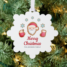 かわいいサンタ メリークリスマス オーナメントカード