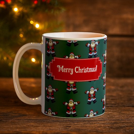 かわいいサンタ メリークリスマス！サンタクロースの模様 コーヒーマグカップ