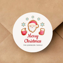 かわいいサンタ メリークリスマス ラウンドシール